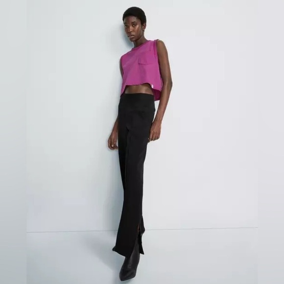 NWT Rag & Bone Cameron Crepe Dress Pant | Split Cuff Straight Leg | Sz 0 | Black - Picture 4 of 9